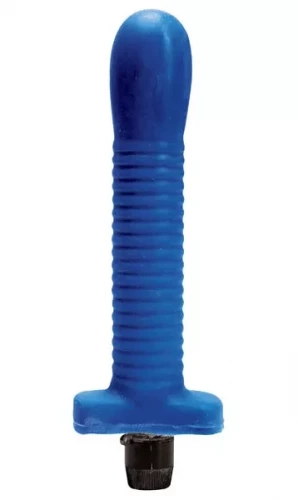 Синий многоскоростной силиконовый вибратор - 18 см.