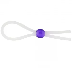 Прозрачное лассо с фиолетовой бусиной SILICONE COCK RING WITH BEAD LAVENDER