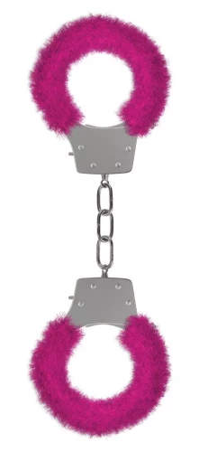 Розовые пушистые наручники OUCH! Pink