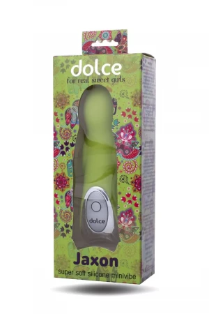Нежно-зелёный вибратор Dolce Jaxon - 12,5 см.