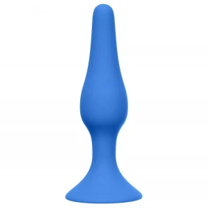 Синяя анальная пробка Slim Anal Plug Large - 12,5 см.