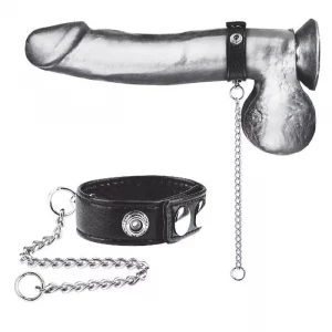 Утяжка на пенис с поводком Snap Cock Ring With 12