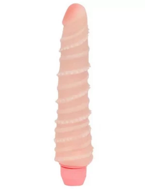 Гнущийся вибратор со спиралевидным рельефом - 19,8 см.
