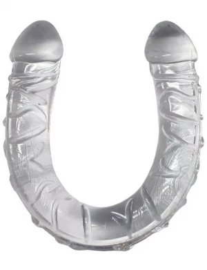 Прозрачный двусторонний фаллоимитатор Twin Peaks - 33,5 см.