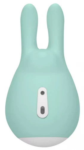Зеленый клиторальный стимулятор Love Bunny с ушками - 9,5 см.