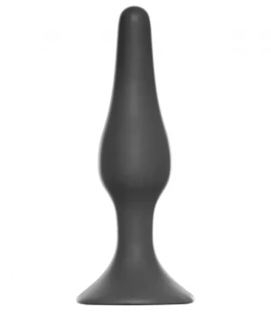 Темно-серая анальная пробка Slim Anal Plug Large - 12,5 см.