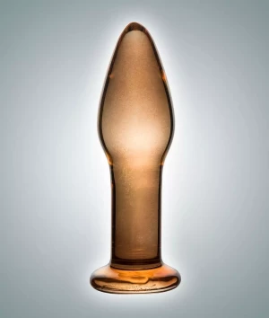 Оранжево-золотистая стеклянная пробка - 10,5 см.