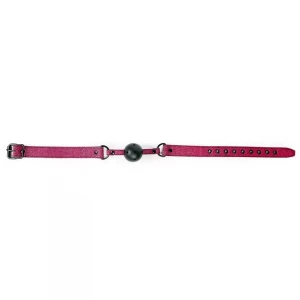 Чёрный пластиковый шар на розовых ремешках