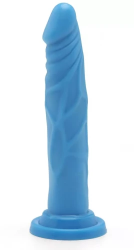 Голубой фаллоимитатор на присоске Happy Dicks Dong 7.5 inch - 19 см.