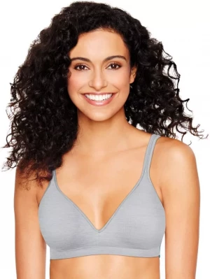 Меланжевый бескаркасный бюстгальтер на тонком поролоне