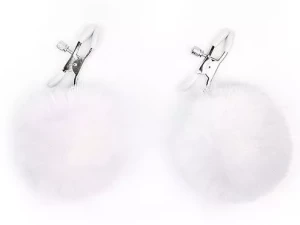 Зажимы для сосков с белым пушком