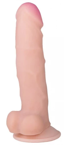 Телесный реалистичный фаллоимитатор с присоской №76 - 17 см.