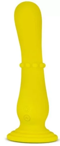 Желтый вибратор на присоске Nude Impressions 04 - 18 см.