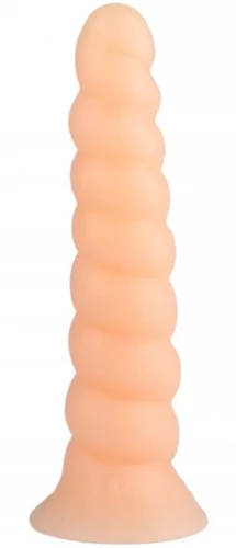 Телесная винтообразная анальная втулка - 26 см.