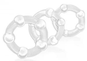 Набор из 3 прозрачных эрекционных колец Power Plus