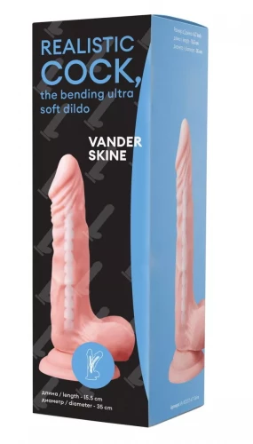 Телесный фаллоимитатор Vander Realistic Cock Bending Ultra Soft Dildo 7.1 - 15,5 см.