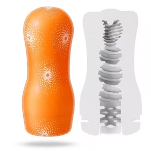 Прозрачный рельефный мастурбатор A-Loving со спиралевидным рельефом