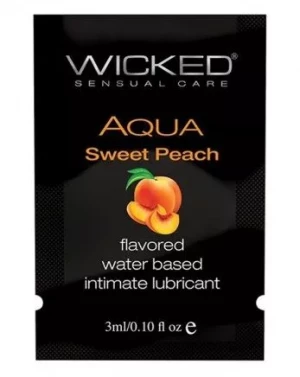Лубрикант с ароматом спелого персика Wicked Aqua Sweet Peach - 3 мл.