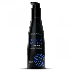 Лубрикант на водной основе с ароматом черничного маффина Wicked Aqua Blueberry Muffin - 120 мл.