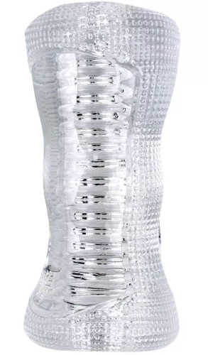 Прозрачный рельефный мастурбатор Diamond Hand Job