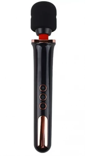 Черный жезловый вибратор Wand Vander - 33,5 см.