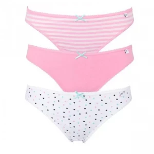 Набор из 3 бело-розовых трусиков-слип Alice