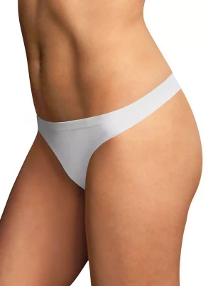 Белые трусики-стринги с лазерной обработкой краев