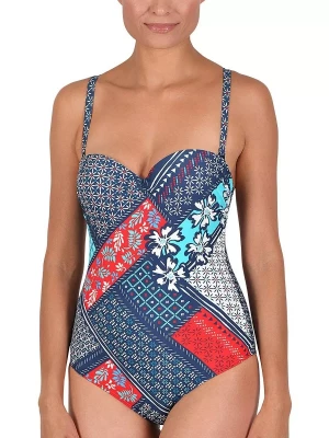 Слитный купальник с чашками-бандо на поролоне