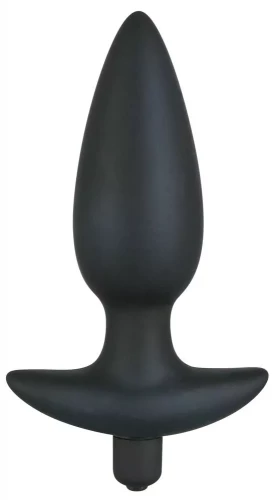 Чёрная анальная вибровтулка Black Velvet с 5 скоростями - 17 см.