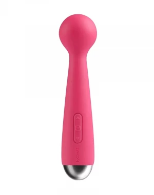 Розовый вибростимулятор Mini Emma с гнущейся головкой-шаром - 16,5 см.