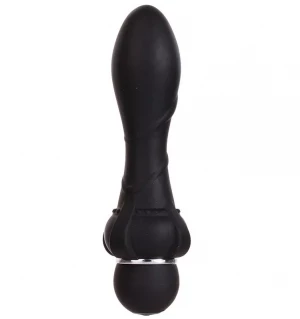 Чёрный вибромассажер для анальной стимуляции PURRFECT SILICONE ANAL VIBRATOR BLACK - 12,7 см.
