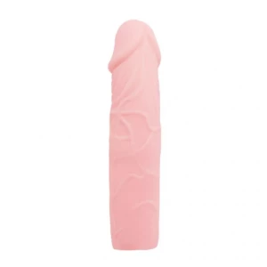 Удлиняющая насадка на пенис телесного цвета - 18 см.