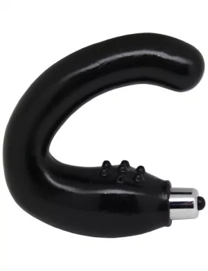 Чёрный С-массажёр простаты с вибрацией