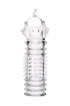 Прозрачная насадка на пенис TOYFA A-Toys с расширенной головкой - 15,3 см.