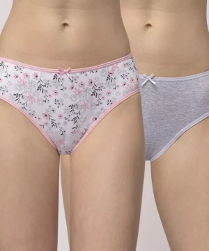Набор из 2 трусиков - в цветочек и однотонных