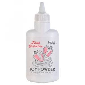 Пудра для игрушек Love Protection с ароматом клубники со сливками - 30 гр.
