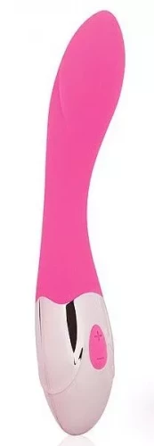 Розовый изогнутый вибромассажер с 10 режимами вибрации