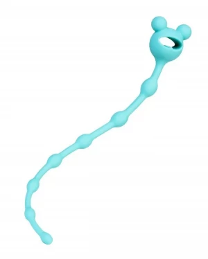 Мятная силиконовая анальная цепочка Froggy - 27,4 см.