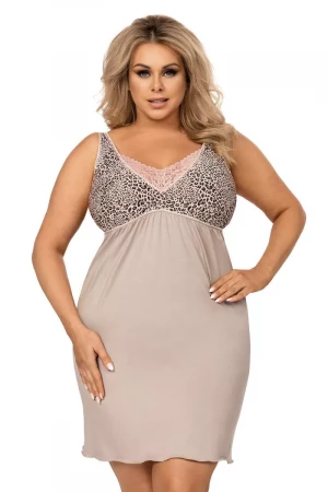 Сорочка Selma plus с леопардовым принтом на лифе