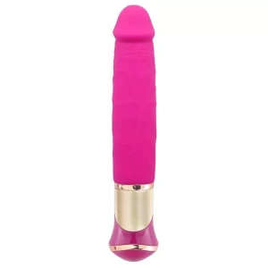 Ярко-розовый вибратор ECSTASY Deluxe Rowdy Dong - 21,5 см.