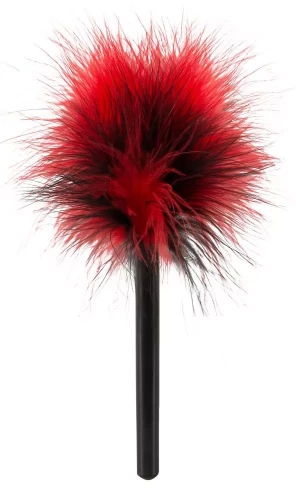 Красно-черная пуховка Mini Feather - 21 см.