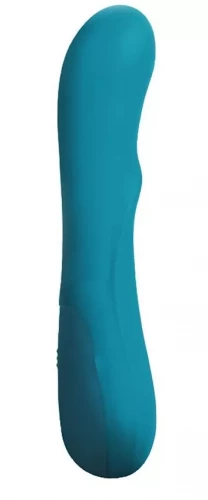 Бирюзовый вибромассажер Alfred с 30 режимами вибраций - 19,5 см.