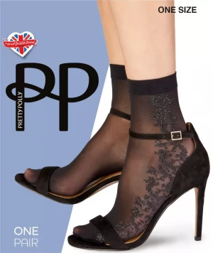 Носочки с рисунком из люрекса по бокам