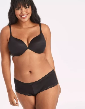 Черные хипстеры с низкой посадкой из шелковистой микрофибры